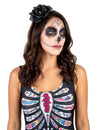 Črno roza trak za glavo Dia de los Muertos