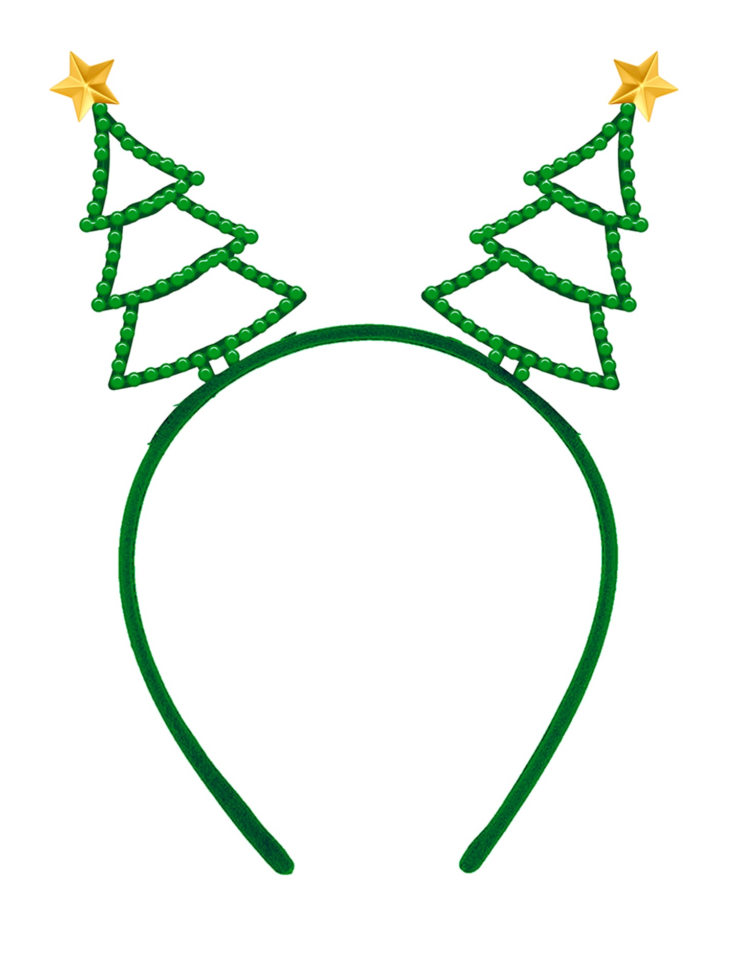 Naglavni trak za odrasle z božičnim drevescem in nosorogovimi kamni