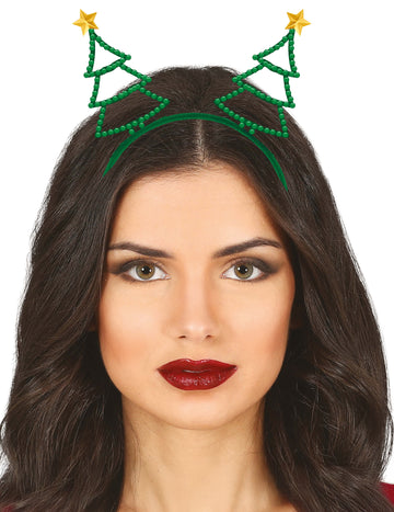 Naglavni trak za odrasle z božičnim drevescem in nosorogovimi kamni