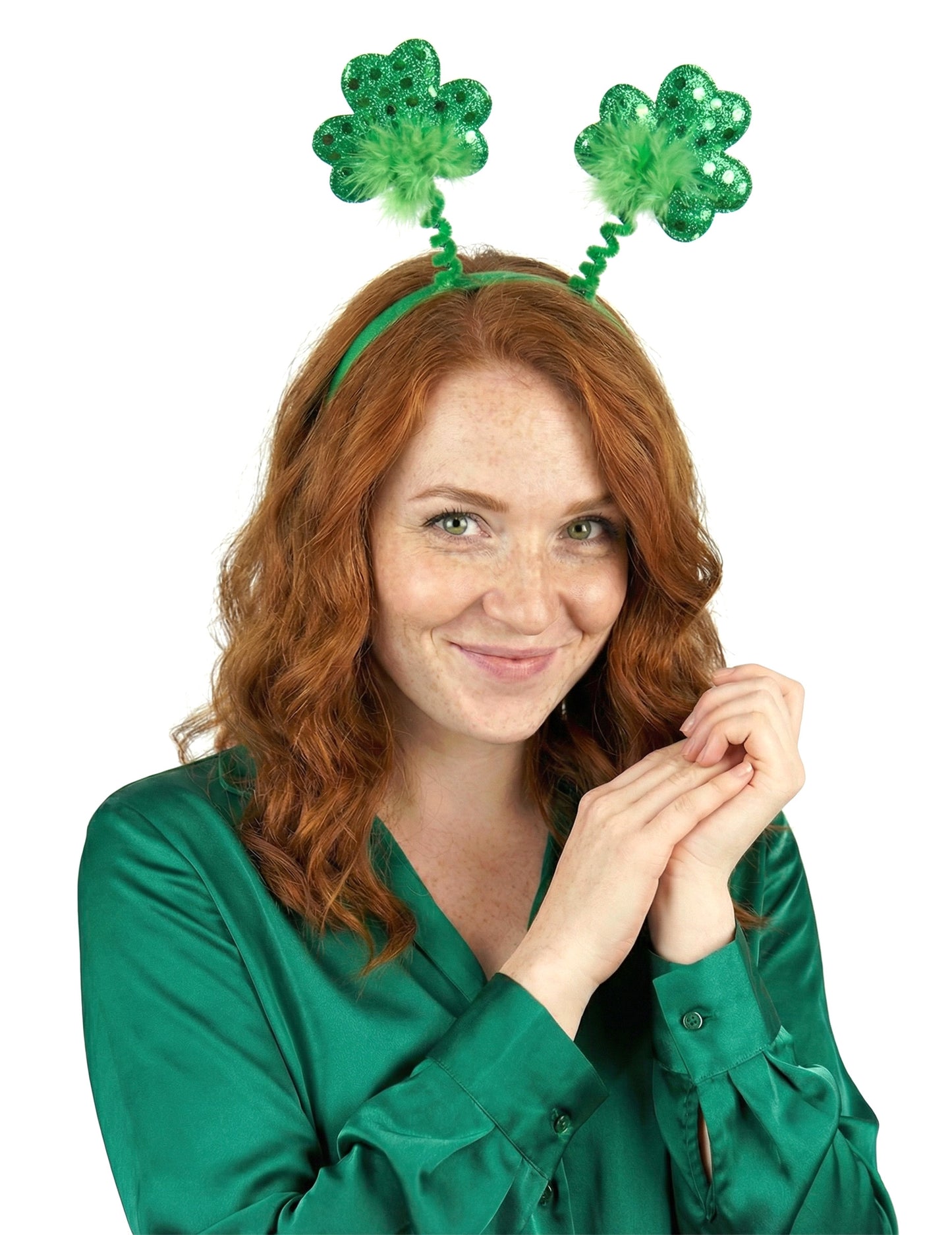 Naglavni trak z bleščečo deteljico za dan svetega Patrika za odrasle