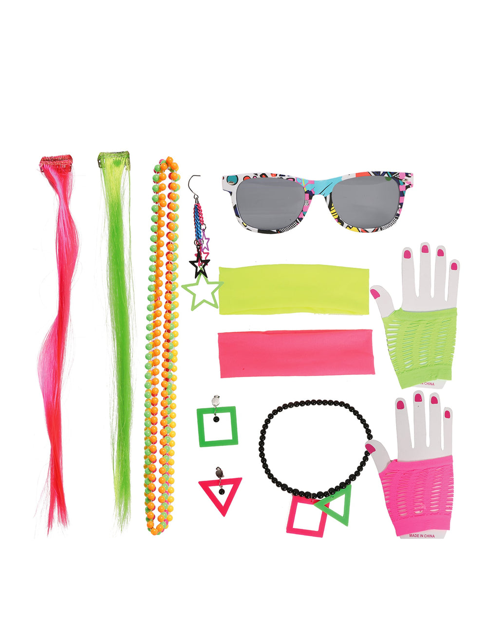 Détail du contenu du Set 8 accessoires années 80