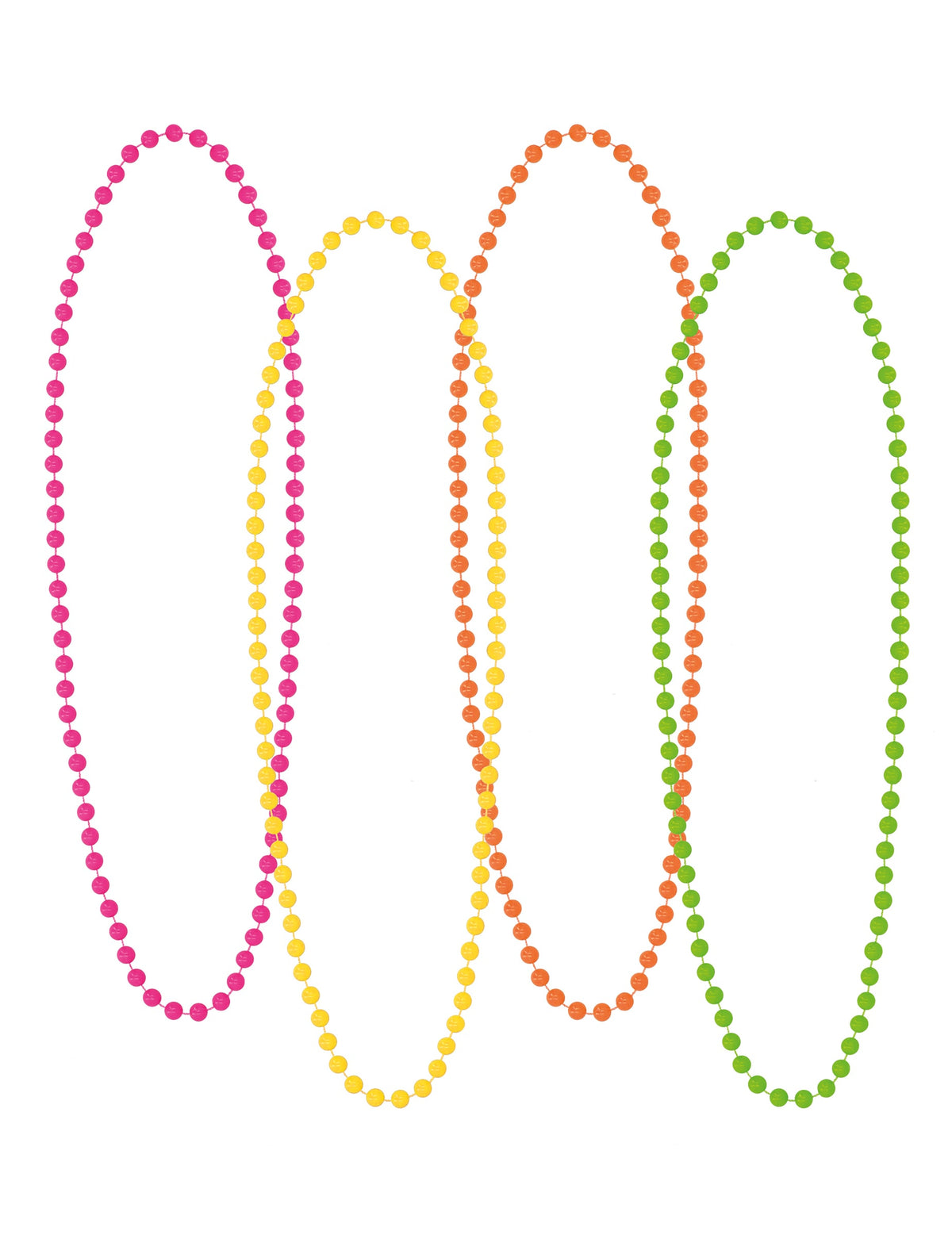 Colliers de perles multicolores du set accessoires années 80 pour adulte