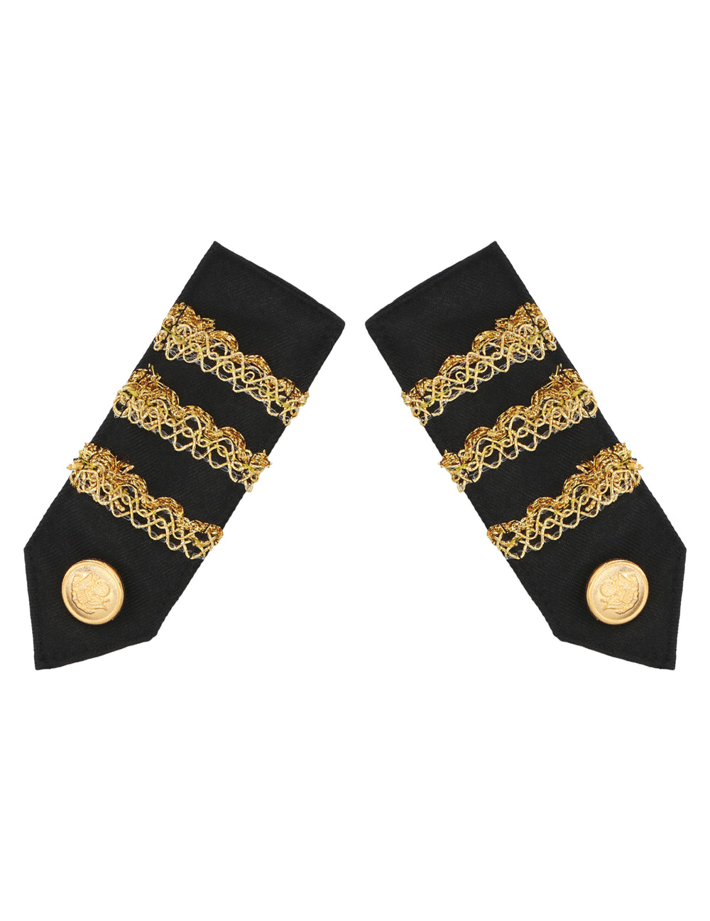Épaulettes noires et dorées du set accessoires capitaine pour adulte
