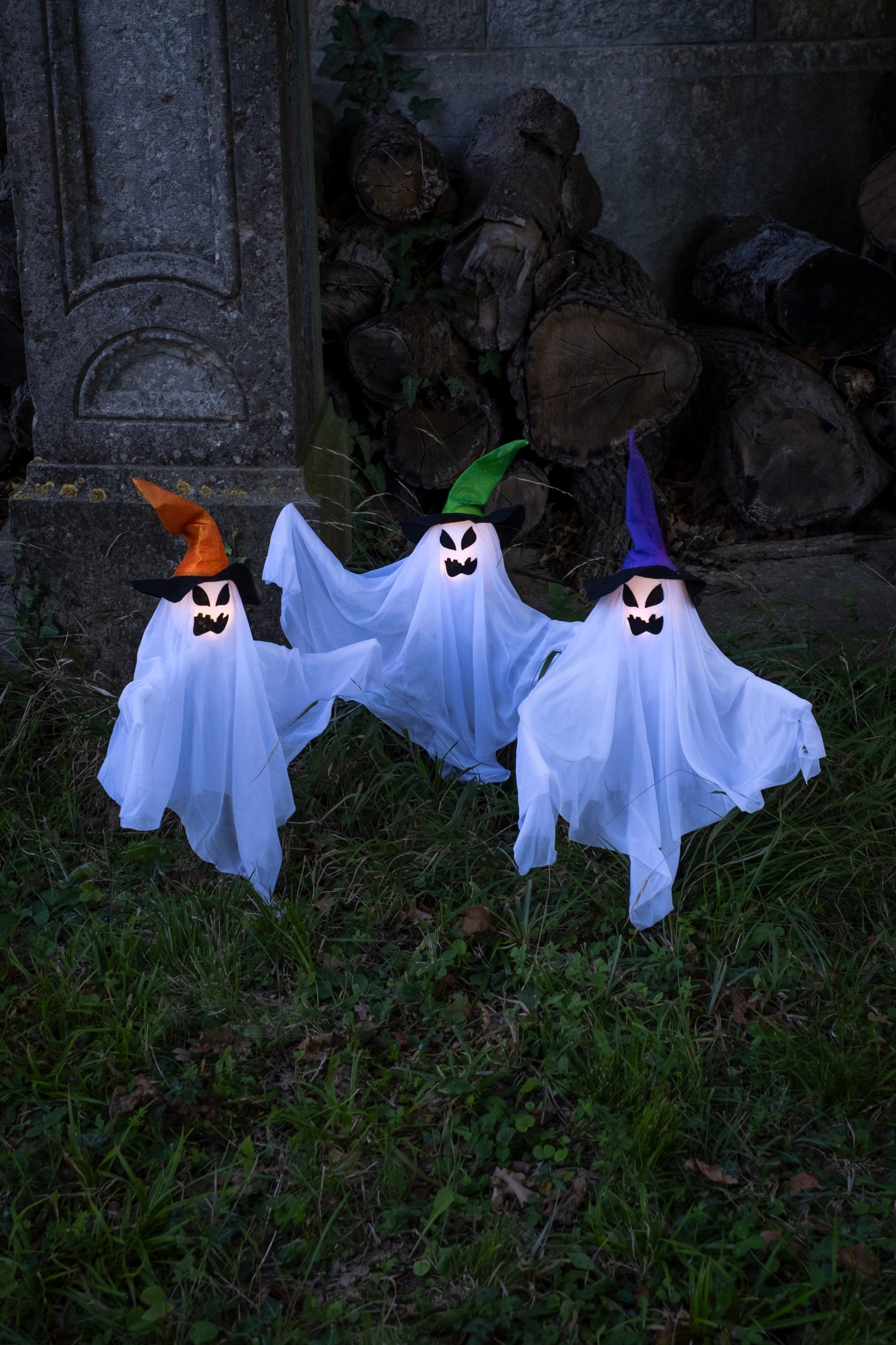 Set 3 svetlobnih duhov z vložki 68 cm