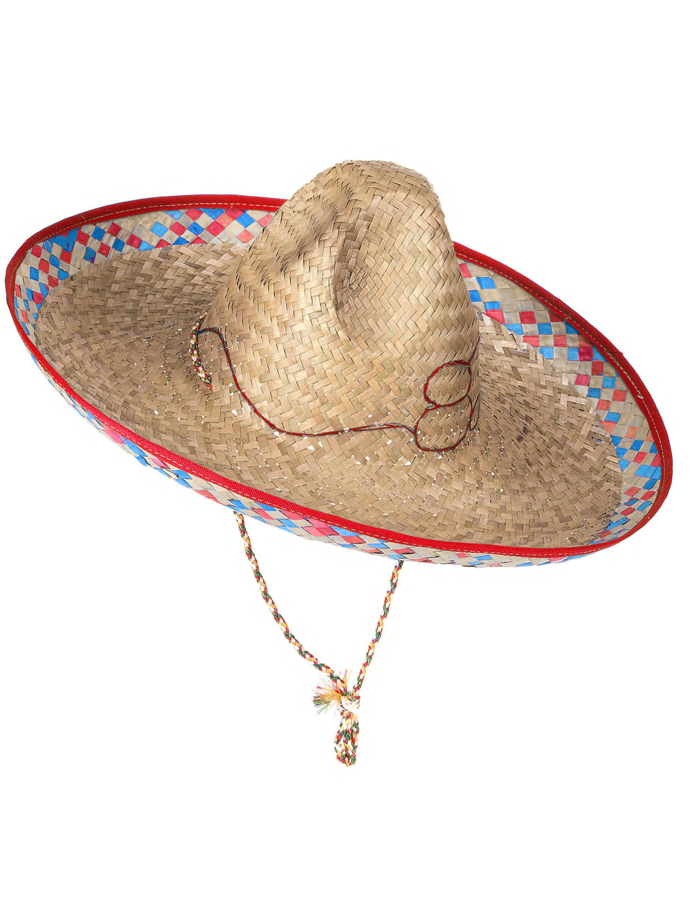 Vue de trois-quarts du sombrero mexicain en paille