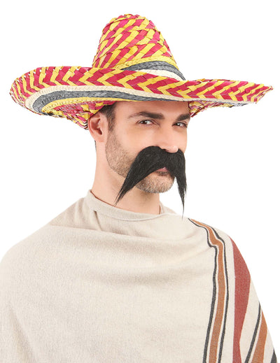 Sombrero mexicain pour adulte multicolore rouge et jaune