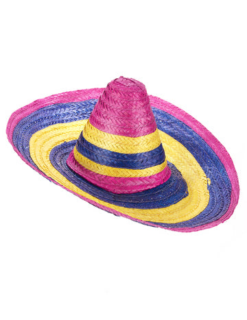 Večbarvni slamnati sombrero za odrasle