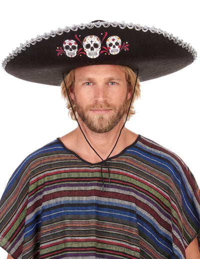 Black Sombrero Dia de Los Muertos Srebrni zaključki