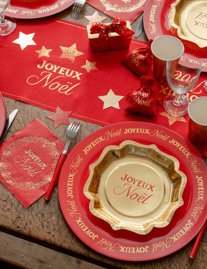 Sous-assiette Noël Étincelant rouge 33 cm