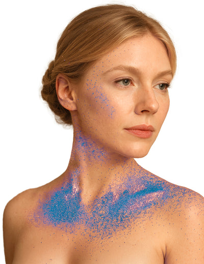Spray à paillettes pour le corps pour adulte bleu