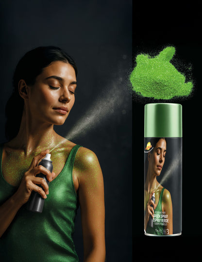 Spray z bleščicami zeleno 75 ml