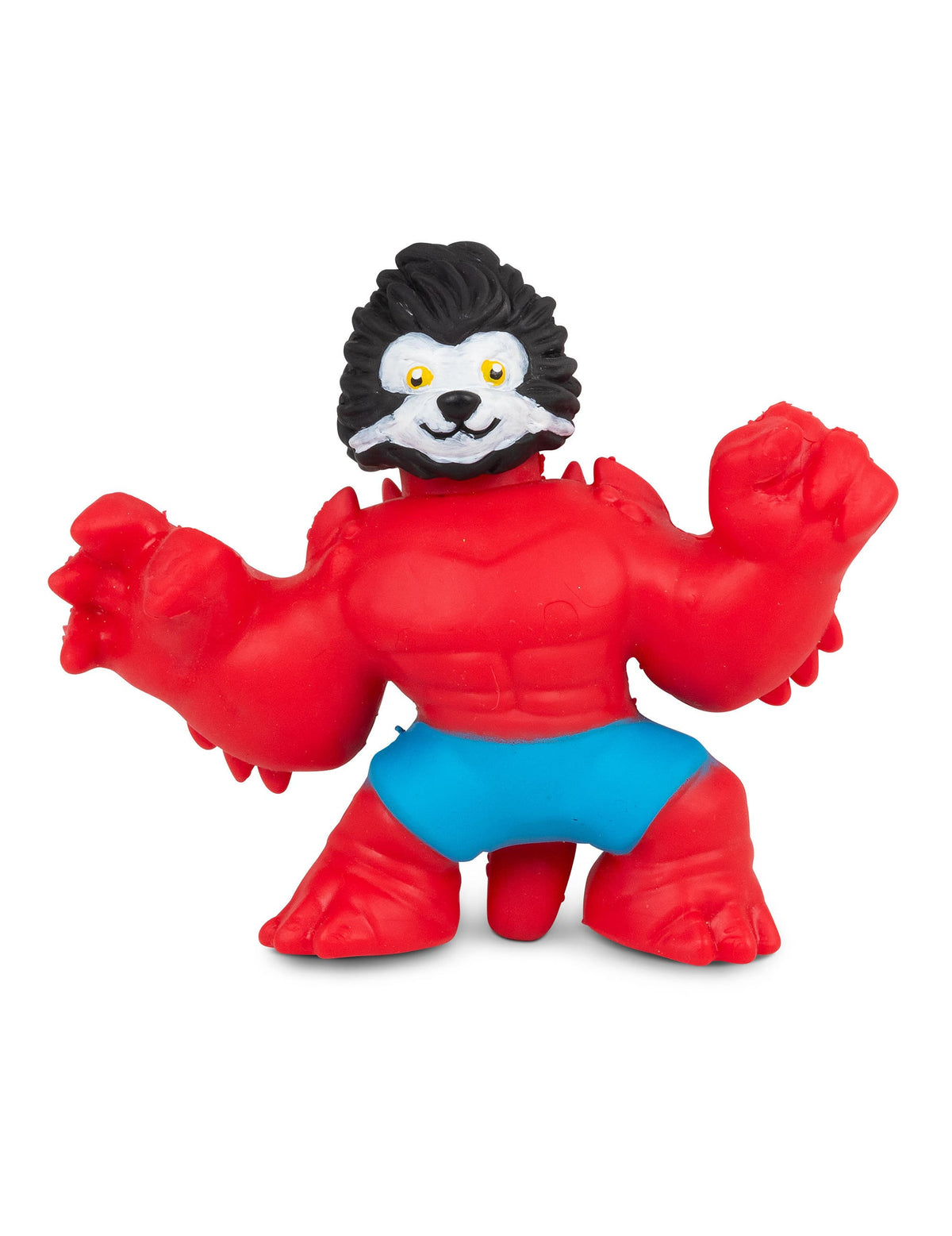 Jouet monstre à billes déformable pour enfant rouge avec short bleu