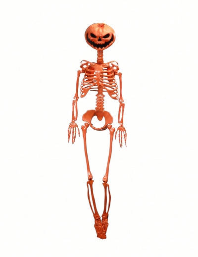 Gibljivi skelet Summerween z bučno oranžno glavo 1 m