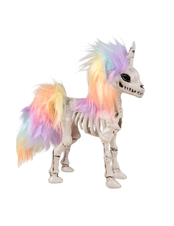 Unicorn okostje z mavrično grivo