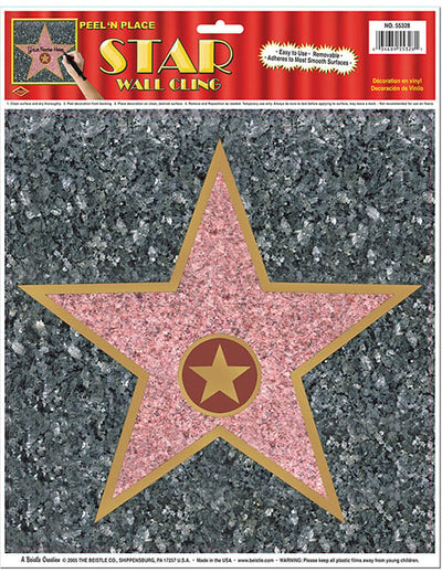 Décoration murale étoile Walk of Fame pour fête rose et dorée personnalisable