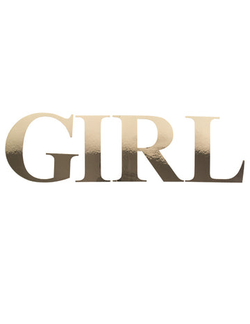 Nalepke za dekleta z zlatimi črkami, 15 cm kovinski