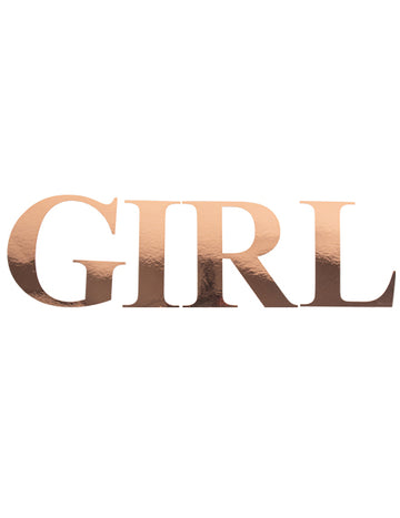 Nalepke za dekleta z rožnato zlatimi črkami 15 cm za otroško zabavo