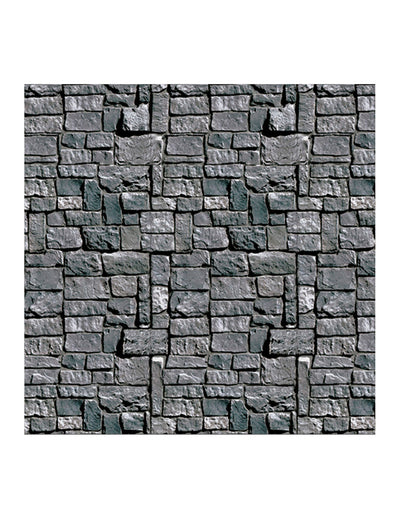 Décoration mur de pierre pour Halloween gris