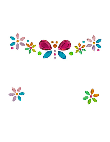 Strass adhésifs papillon et fleurs