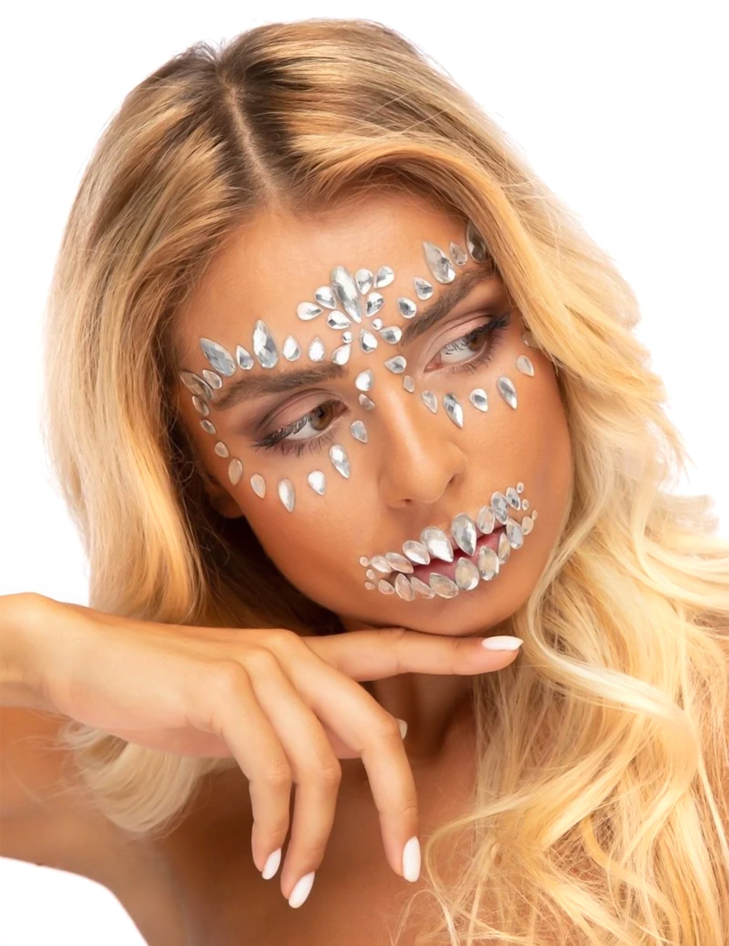 Skeleton Face Adhesive Rhinestones