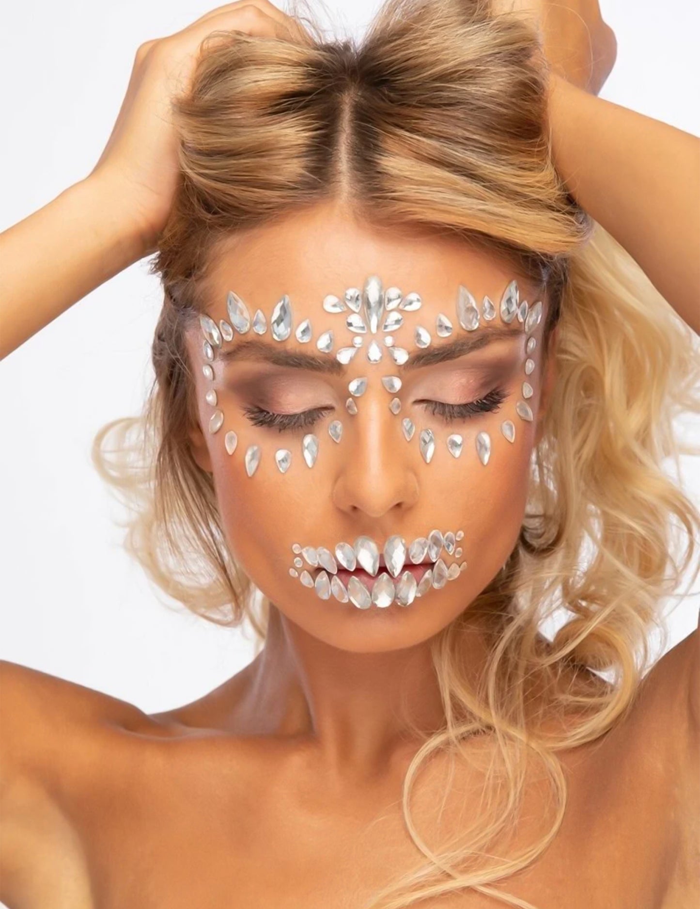 Skeleton Face Adhesive Rhinestones