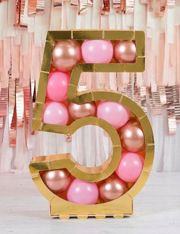 Zlata številčna struktura za balone 64 cm karton