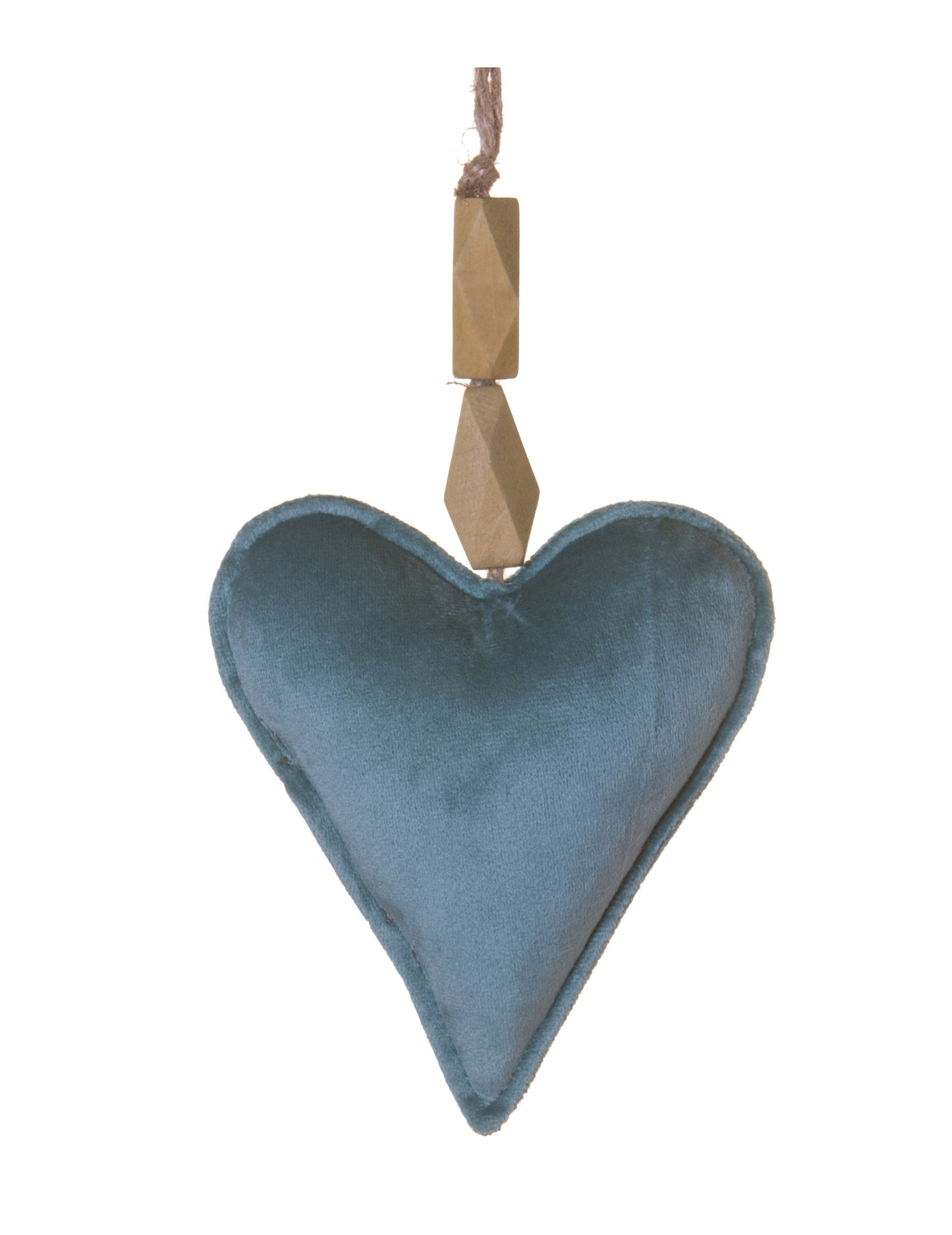 Viseča svetilka v obliki srca z modrim žametom 15 cm elegantni božični okraski
