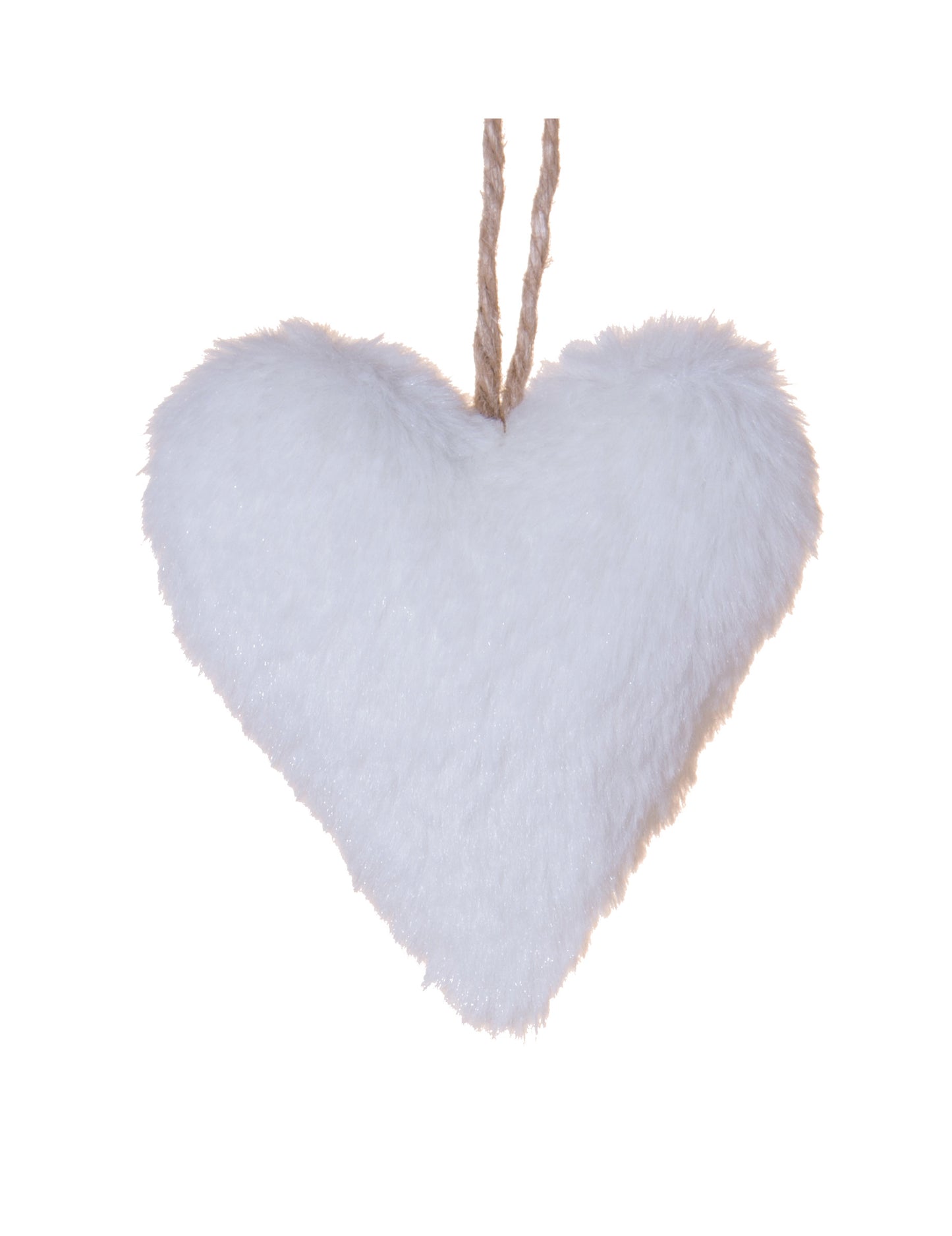 Viseča svetilka iz belega krzna v obliki srca 12 cm polarna dekoracija