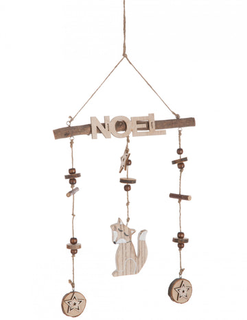 Lesena božična viseča dekoracija mali lisiček 45 cm dekorativni mobile 