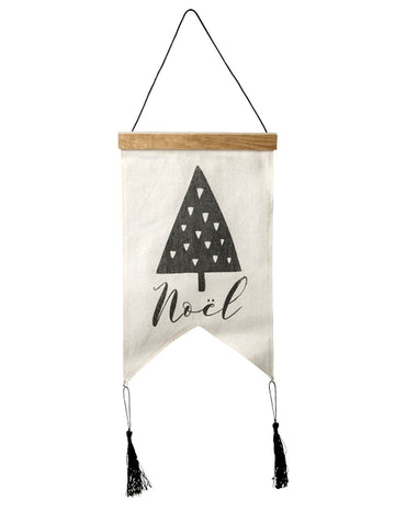 Grafična božična stenska dekoracija iz lana 37 x 40 cm obesiti
