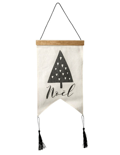 Grafična božična stenska dekoracija iz lana 37 x 40 cm obesiti