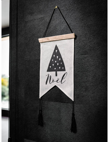 Grafična božična stenska dekoracija iz lana 37 x 40 cm obesiti