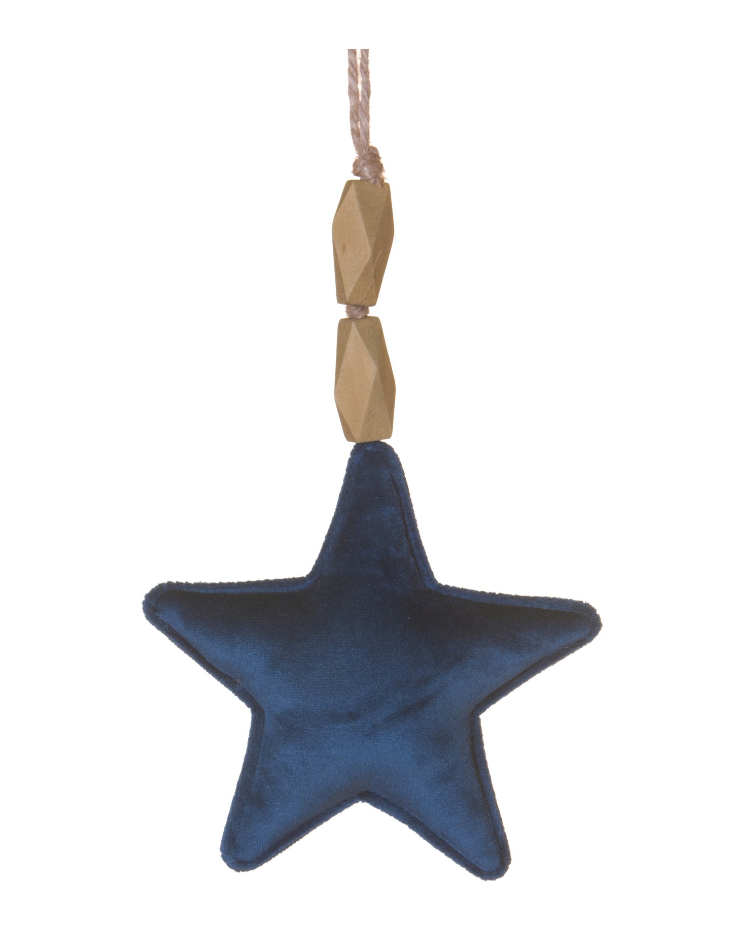 Modra žametna zvezda za obešanje 15 cm 