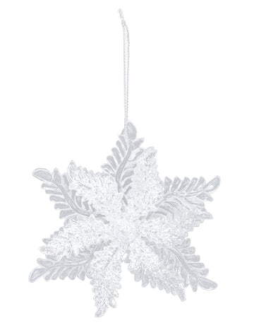 Bleščeča viseča svetilka s snežinko 11 cm naključni vzorec za božično drevo