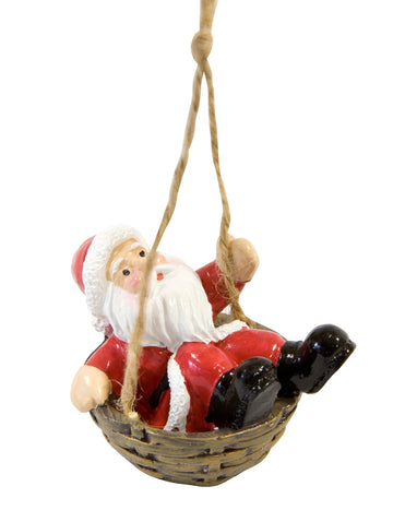 Božiček visi v svoji košari iz smole, 6 x 4 x 4 cm za jelko
