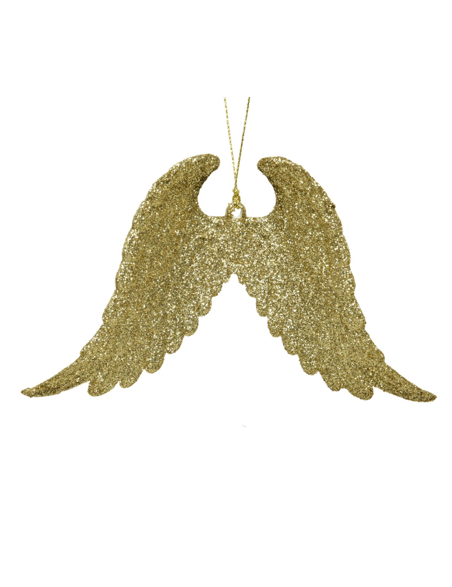 Okrasek za božično drevo v obliki angelskih kril 10 cm zlate bleščice