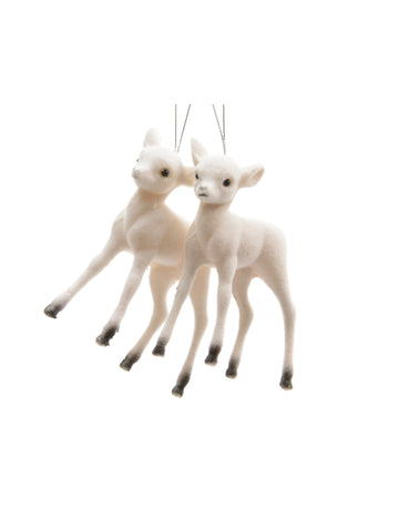 2 majhna belo rumenkasta okraska za božično drevo 7,5 cm polarna dekoracija