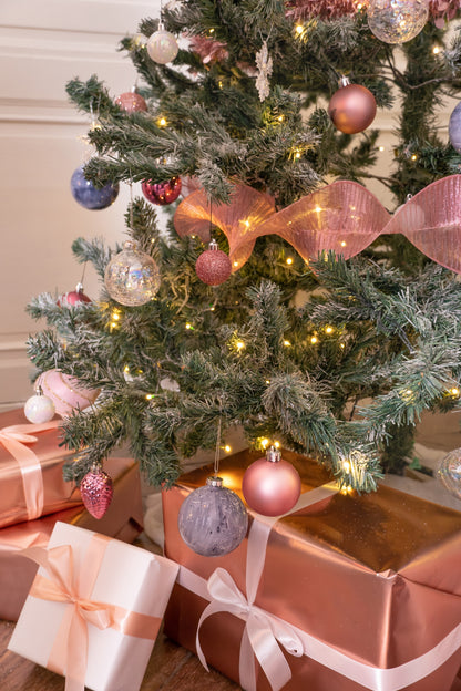 30 cm sijoč ojačan naguban trak v rožnato zlati barvi cm x 2,5 m za poroko