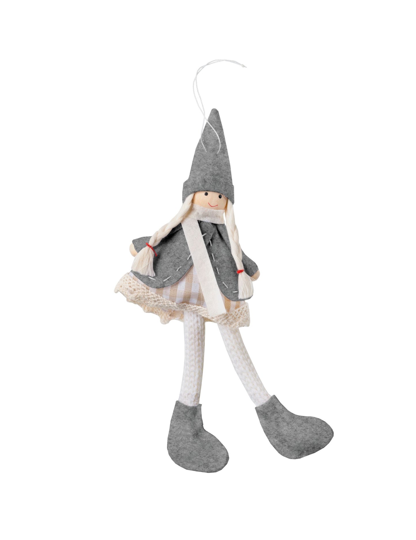 Siva viseča svetilka za punčke 11 cm za božič