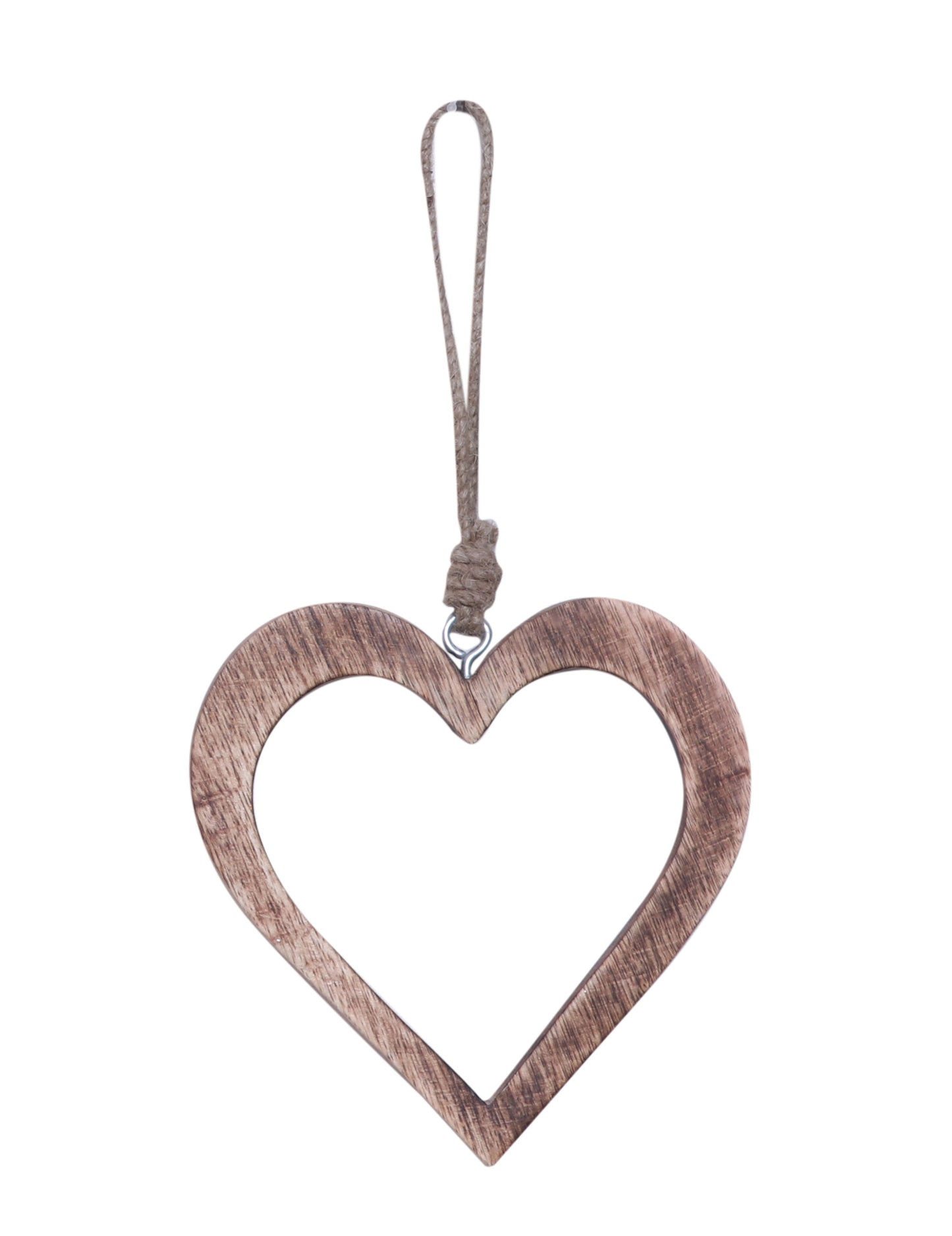 Lesena srčna viseča dekoracija za božično drevo 15 cm 