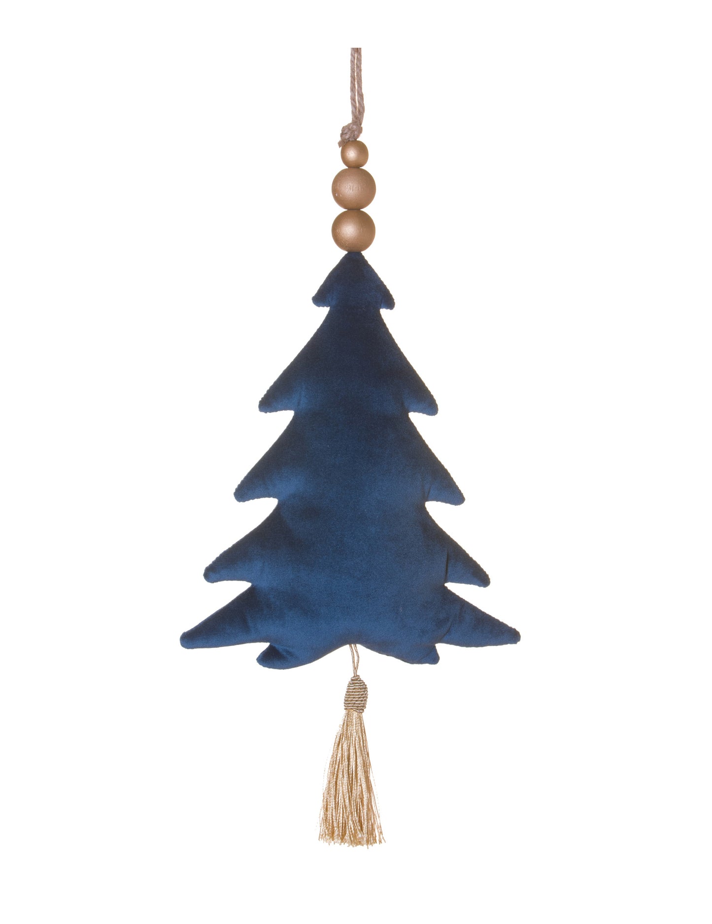 Božični okrasek iz mornarsko modrega žameta 22 cm z resico