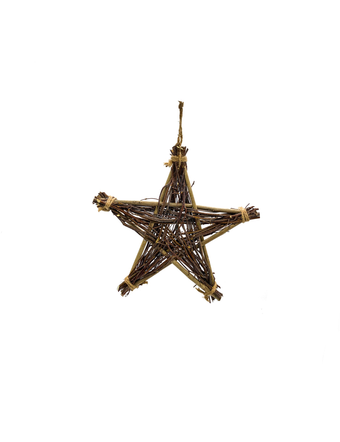 Viseča dekoracija v obliki zvezde iz vejice 36 cm naravna breza