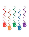 5 Suspensions en spirales 18 ans pour anniversaire multicolores