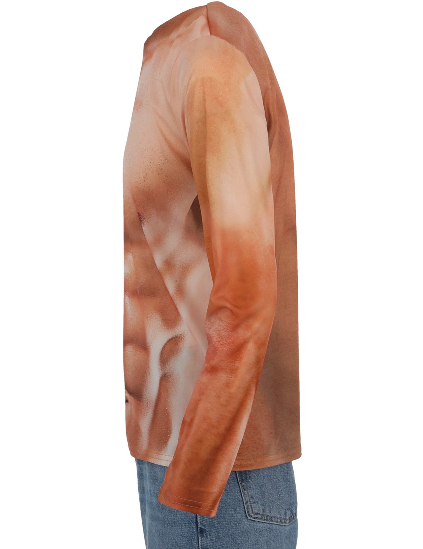 Profilni pogled na T-shirt z mišicami za odrasle