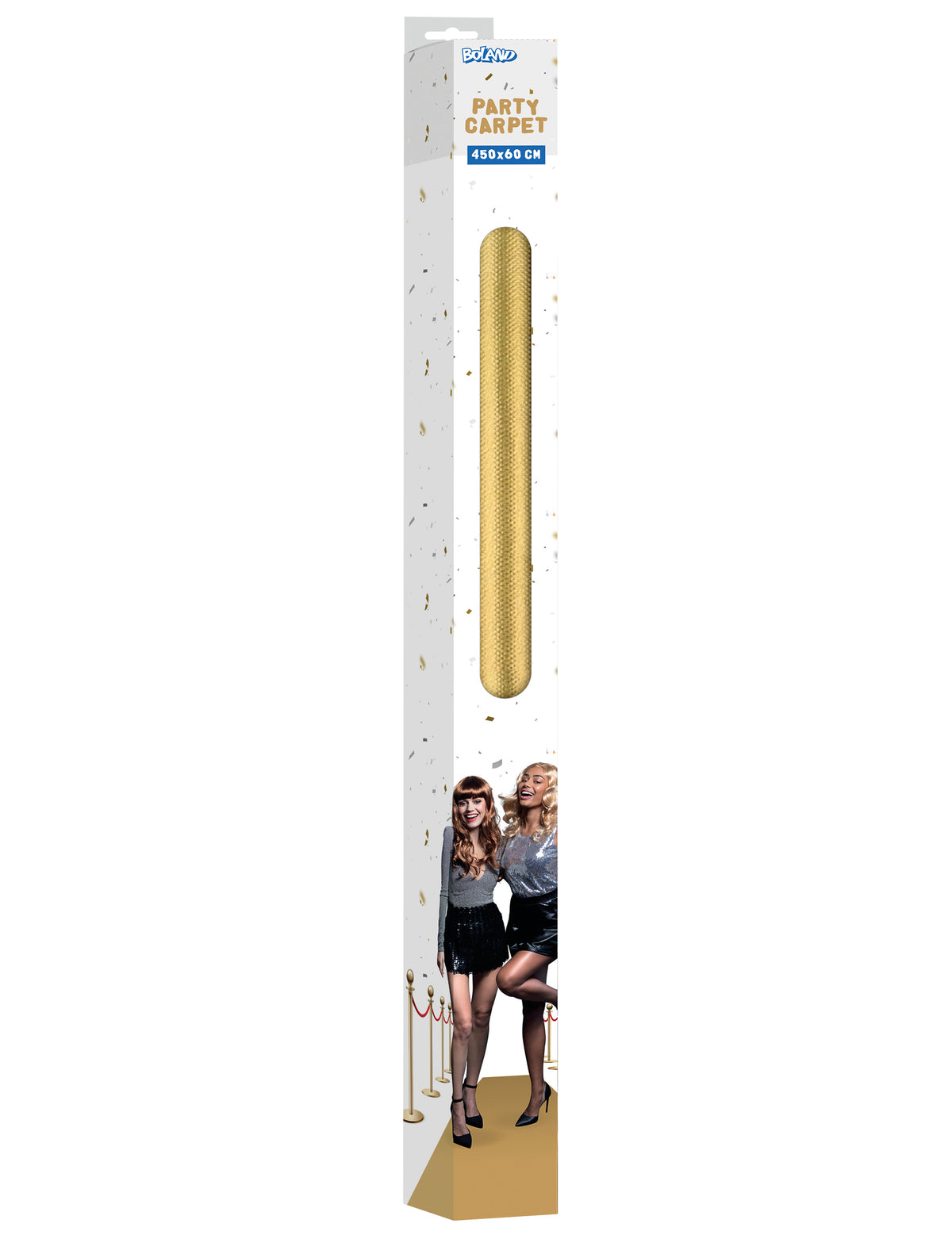 Emballage du tapis doré pour fête scintillant