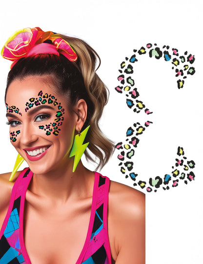 Večbarvna leopardja bleščeča tetovaža