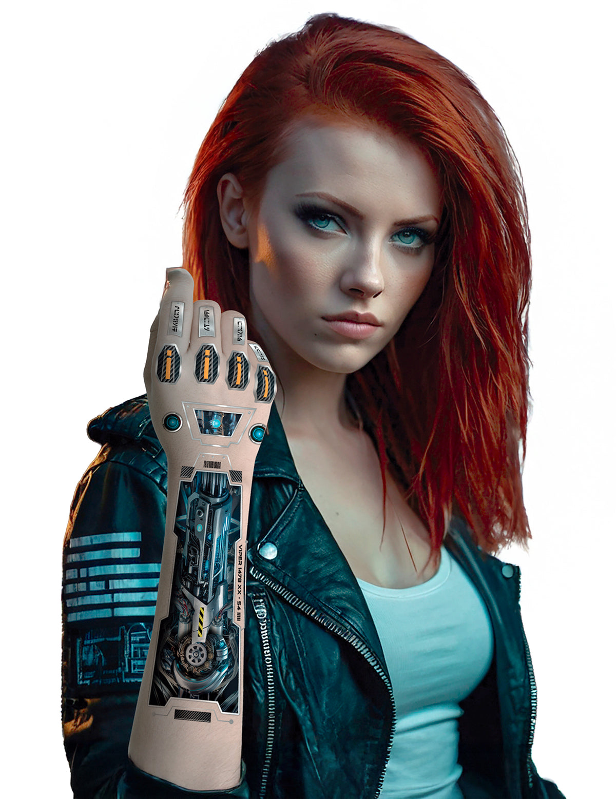 Rendu porté du tatouage bras robot futuriste
