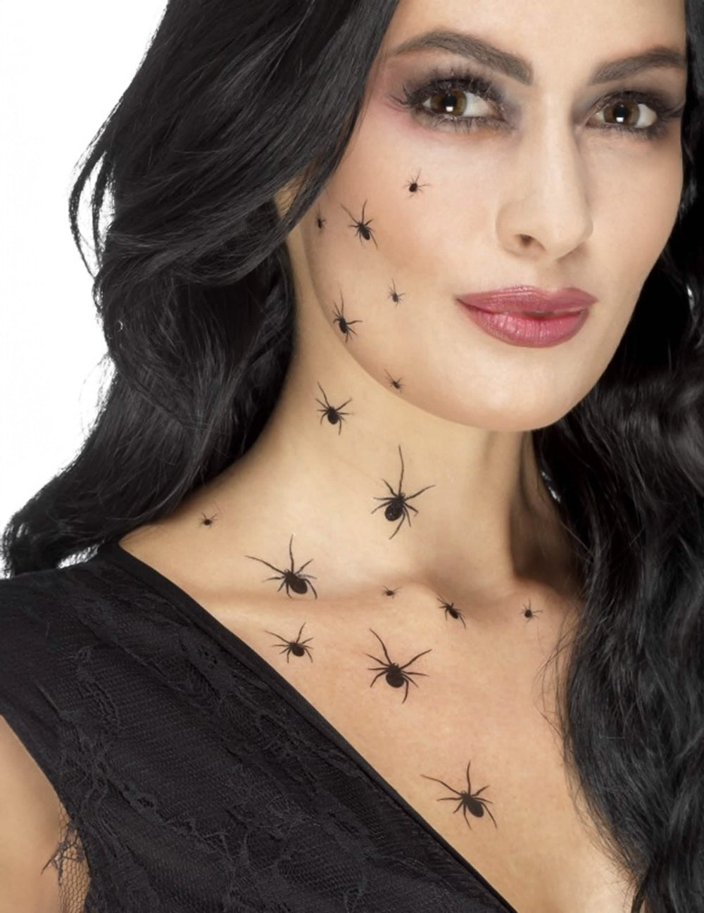 začasne tetovaže pajki halloween za ženska črne na obrazu in vratu