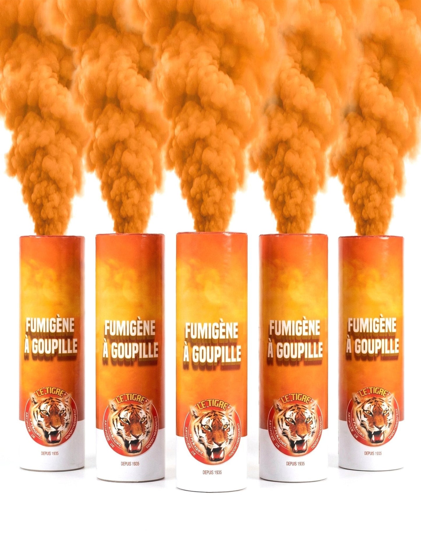 Paket 5 oranžnih dimnih bakel z zatičem 1 min