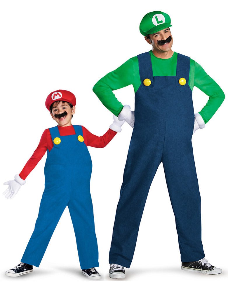 Pustni kostum za par Luigi™ in Mario™ oče in sin